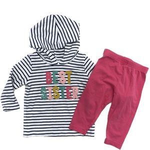 9 Months Carter’s Baby Girl Best Sister Hoodie and Leggings Pant set
